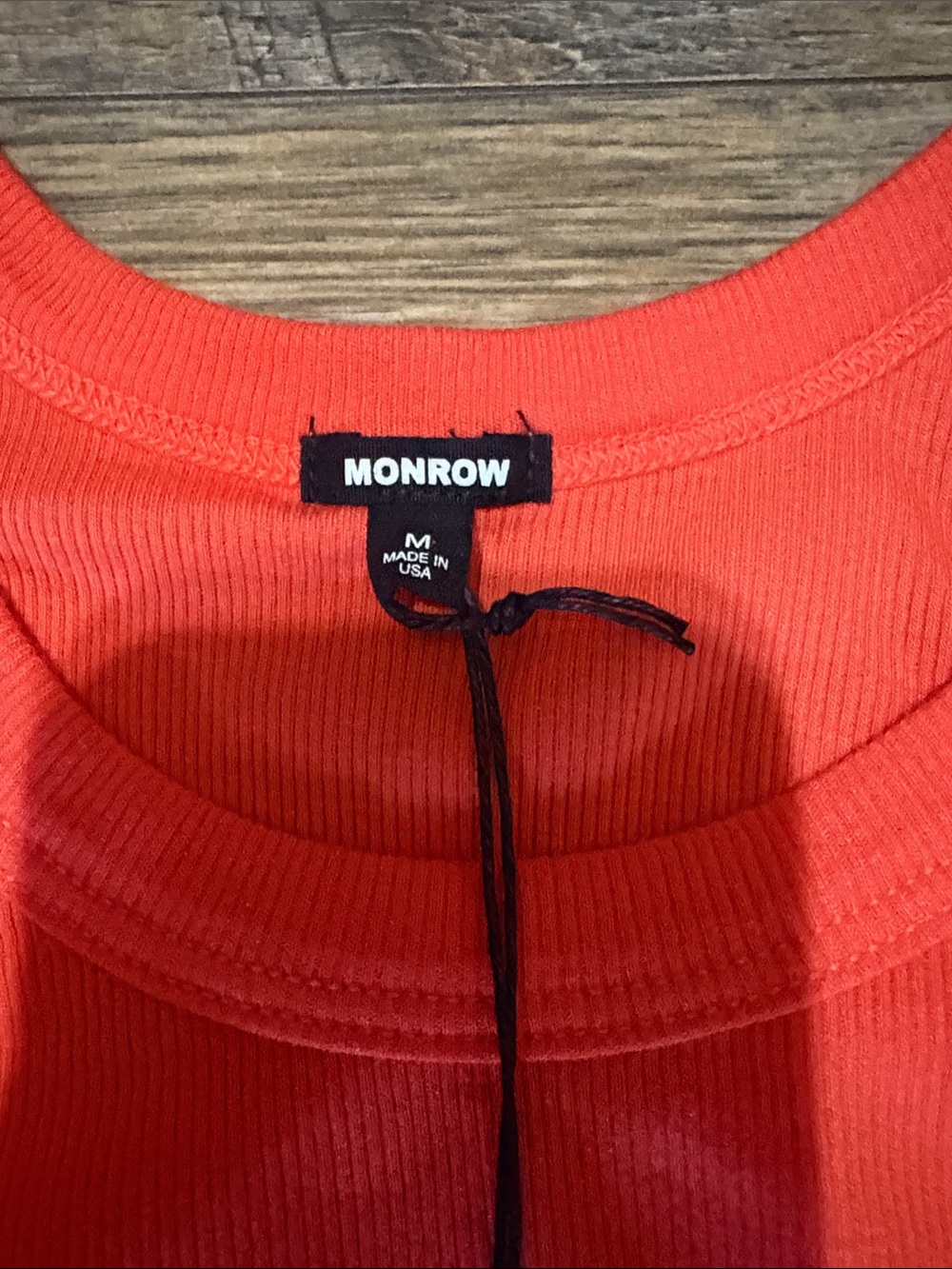 Monrow Bright Orange Ribbed Tank - Picture 2 of 2